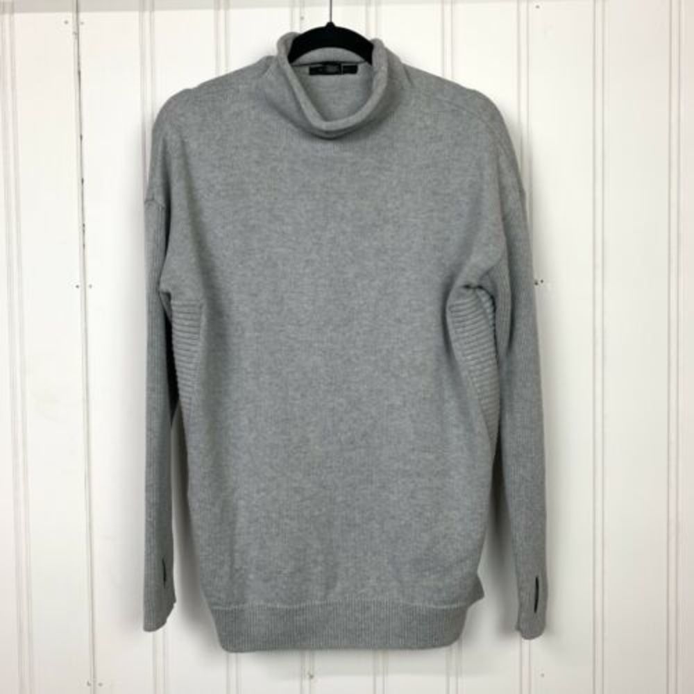 Tahari Sweater Large Gray Mock Turtleneck